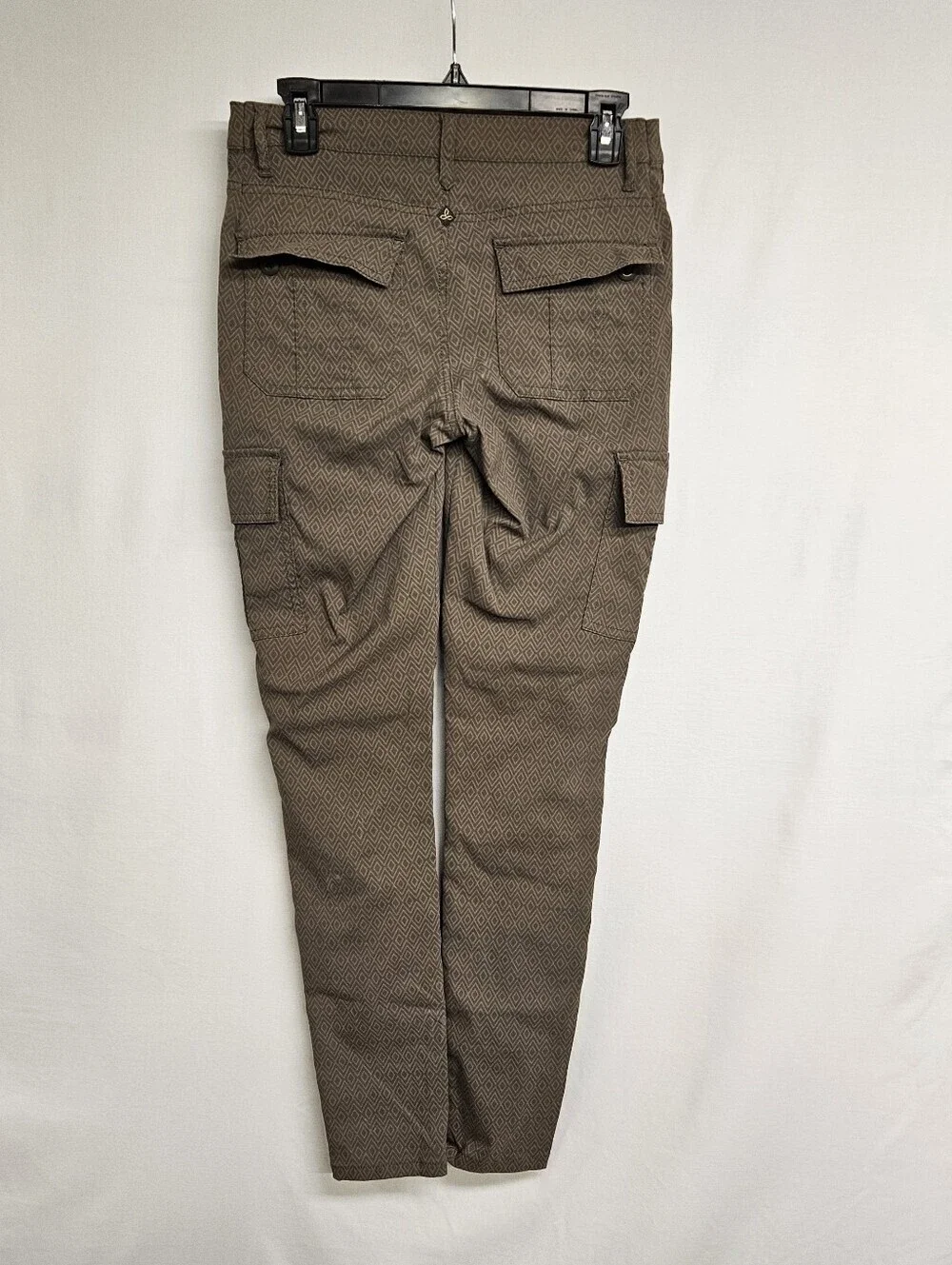 Prana Meme Pants Women’s Size 4 Green Gray Outdoors Cargo Diamond Print